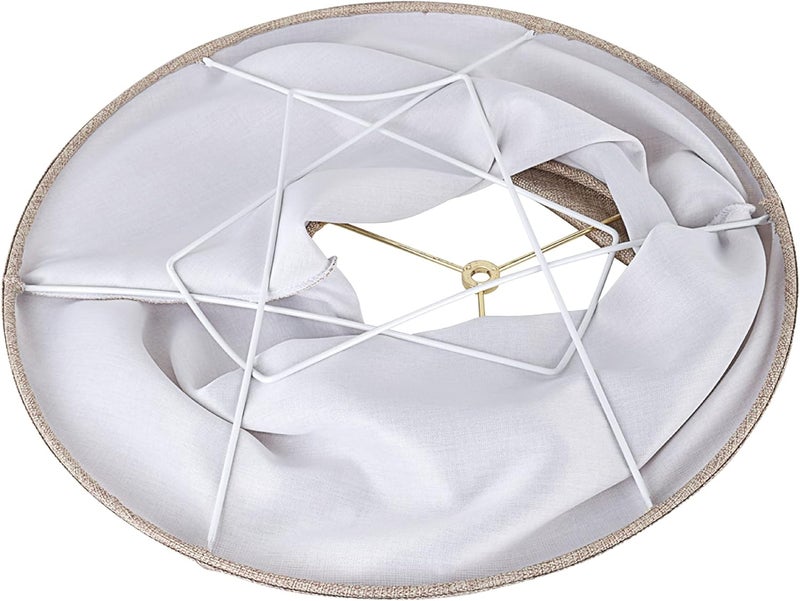 Aspen Creative 38001A Collapsible Traditional Handsewn Bell Shape Spider Construction Lamp Shade in Wheat, 9" Top x 18" Bottom x 13" Slant Height - Image 4